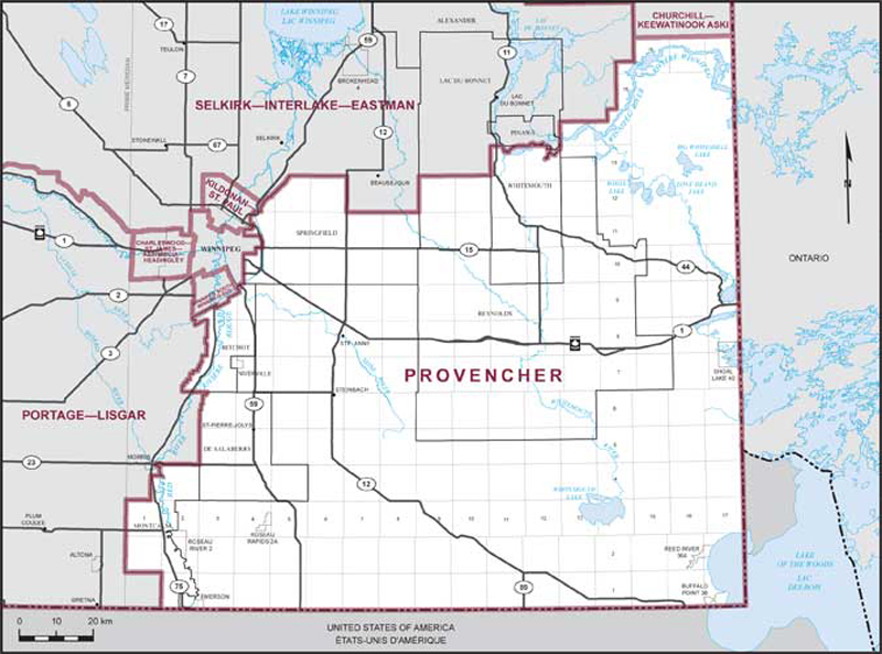 Map – Provencher, Manitoba