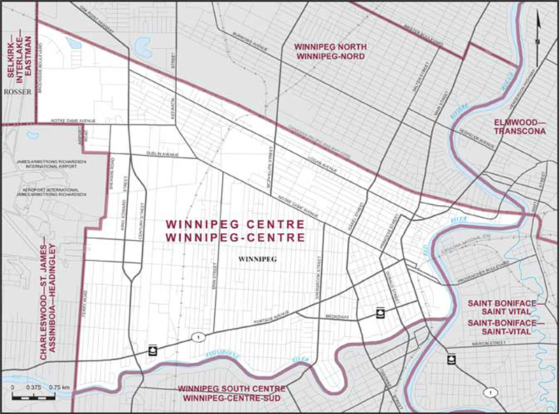Carte – Winnipeg-Centre, Manitoba