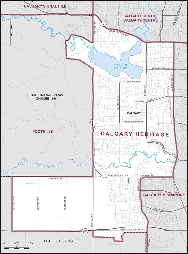 Map – Calgary Heritage, Alberta