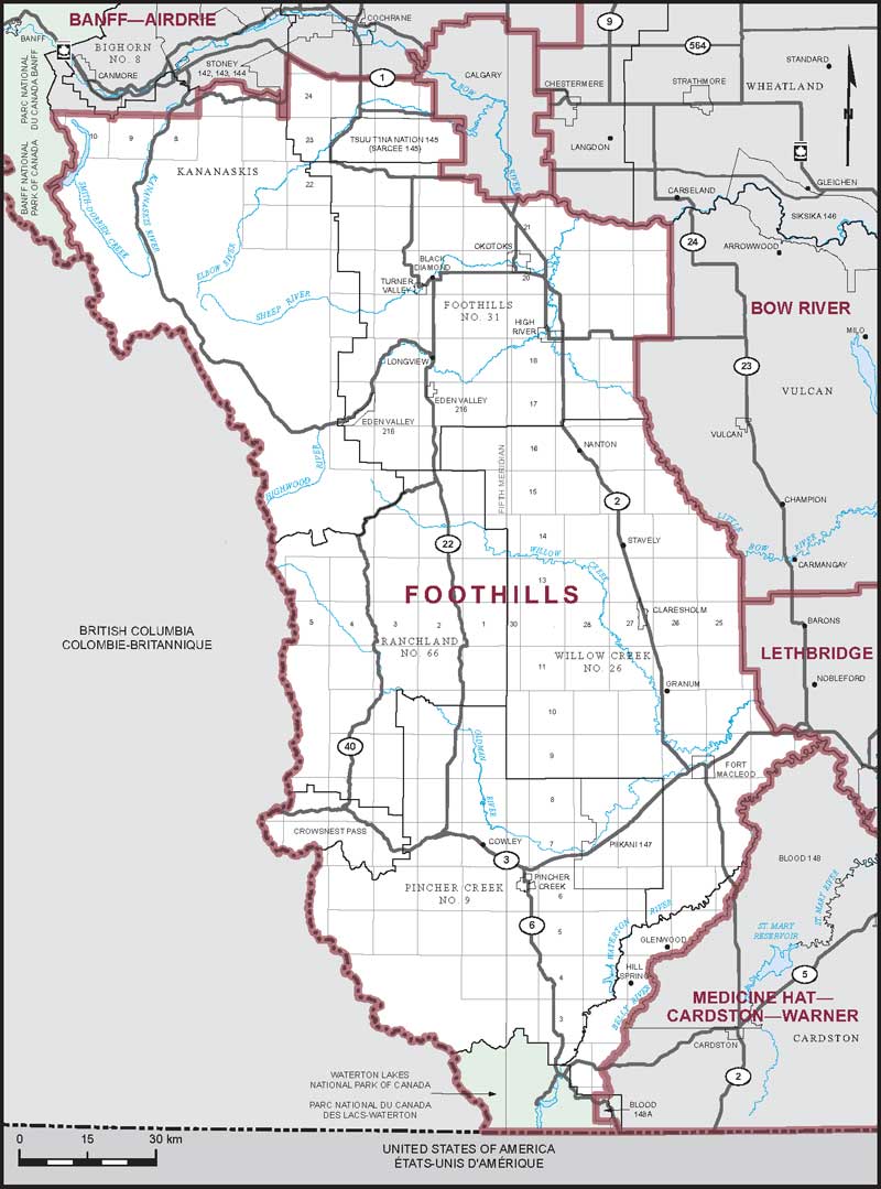 foothills | maps corner | elections canada online