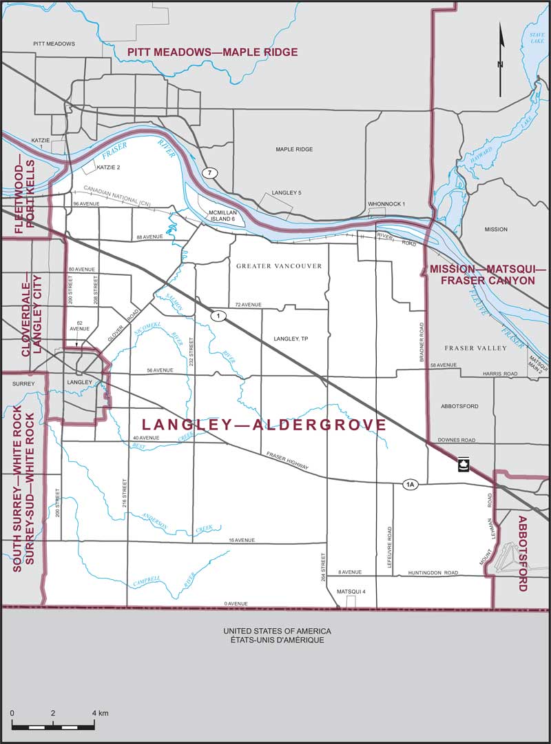 Map – Langley–Aldergrove, British Columbia