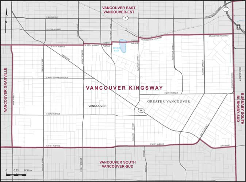 Map – Vancouver Kingsway, British Columbia