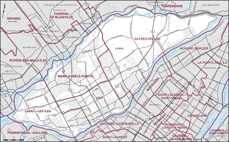 Map – City of Laval, Quebec