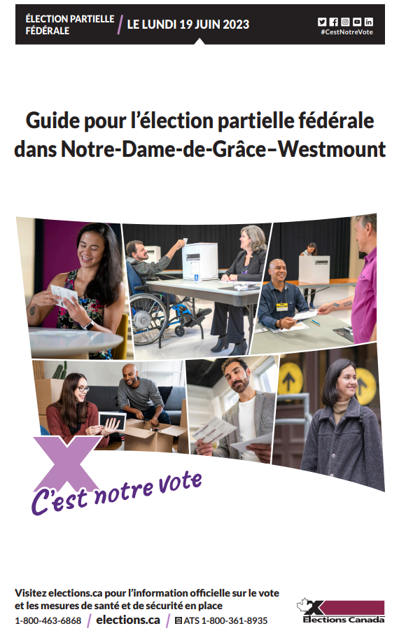 Guide pour l'élection partielle fédérale dans Notre-Dame-de-Grâce–Westmount - brochure