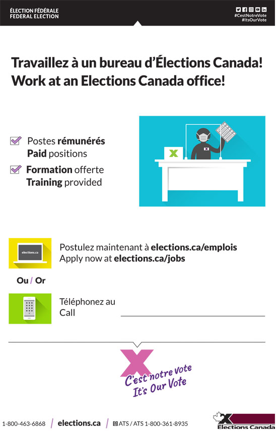 Travaillez à un bureau d'Élections Canada