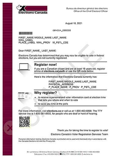 Voter Registration Mailing
