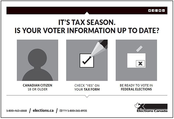 Print ad - Tax season / voter registration