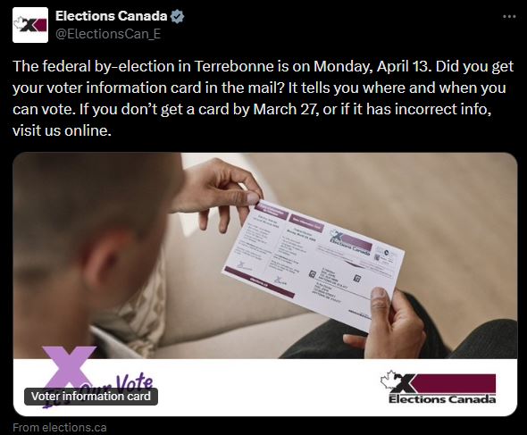 By-election (Voter Information Card) – Elections Canada
