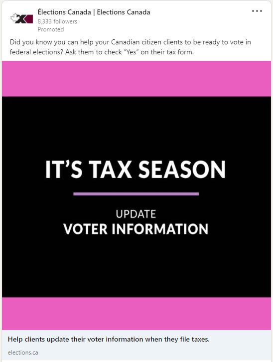 Tax season / voter registration