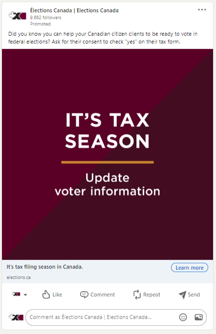 Tax season / voter registration