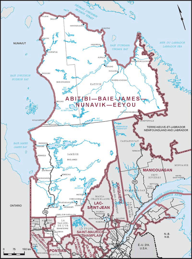 Map de Abitibi--Baie-James--Nunavik--Eeyou