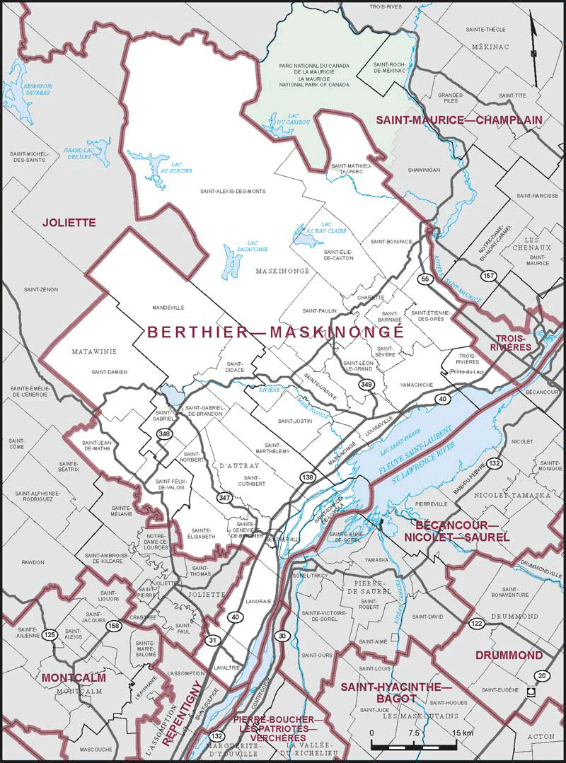 Map of Berthier--Maskinongé