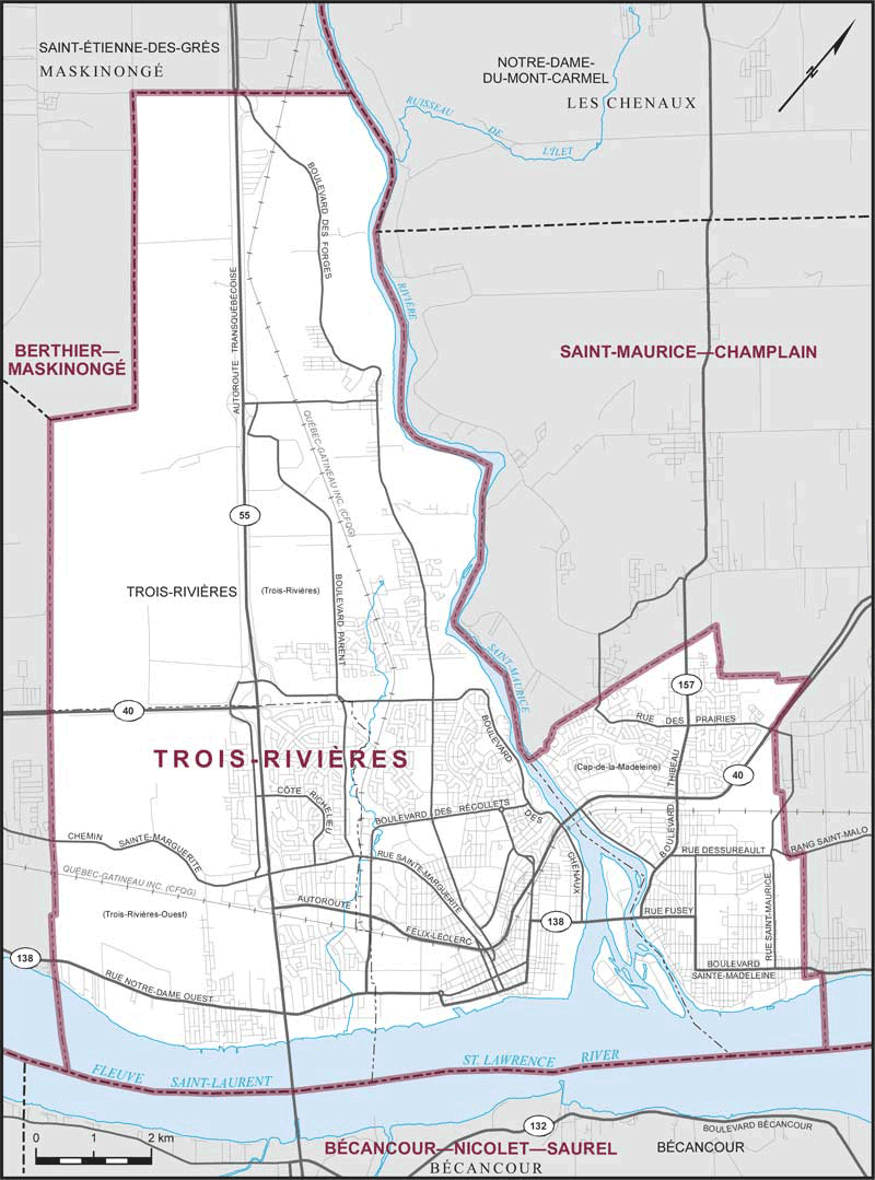 Map de Trois-Rivières